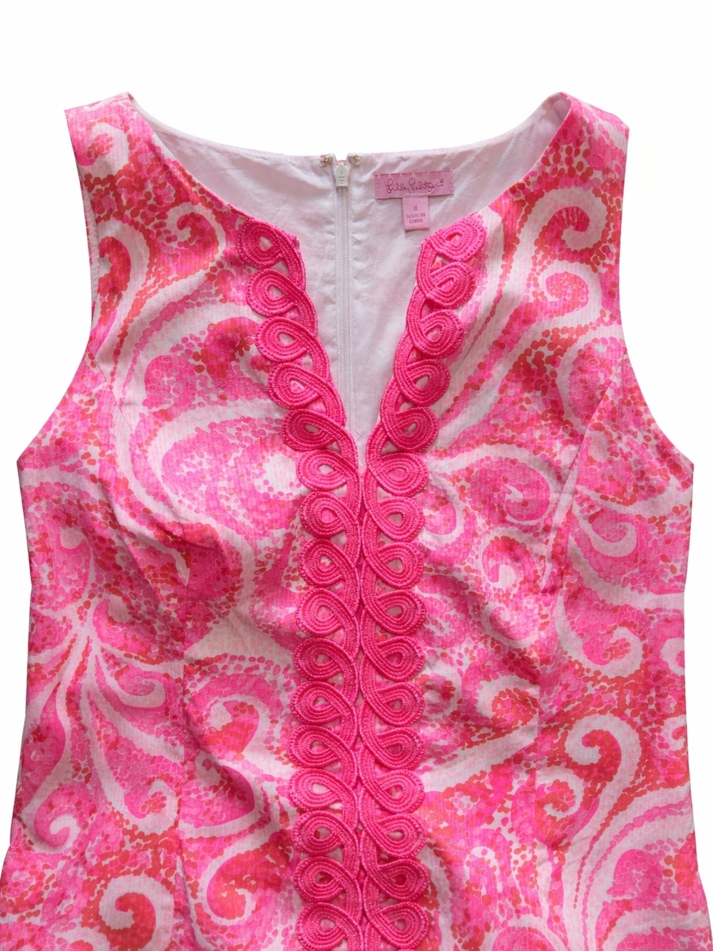 Lilly Pulitzer Pink & White Shift Dress Size 8 V-Neck Sleeveless NWOT - Picture 3 of 3